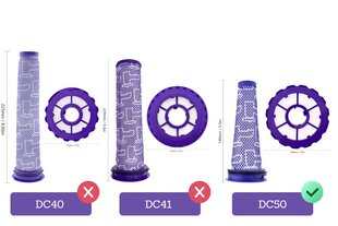 Filtrikomplekt Dyson DC50 tolmuimejale hind ja info | Tolmuimejate lisatarvikud | kaup24.ee