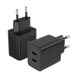 Сетевая зарядка Choetech Q5006 2xUSB-C PD40W черная цена и информация | Зарядные устройства для телефонов | kaup24.ee