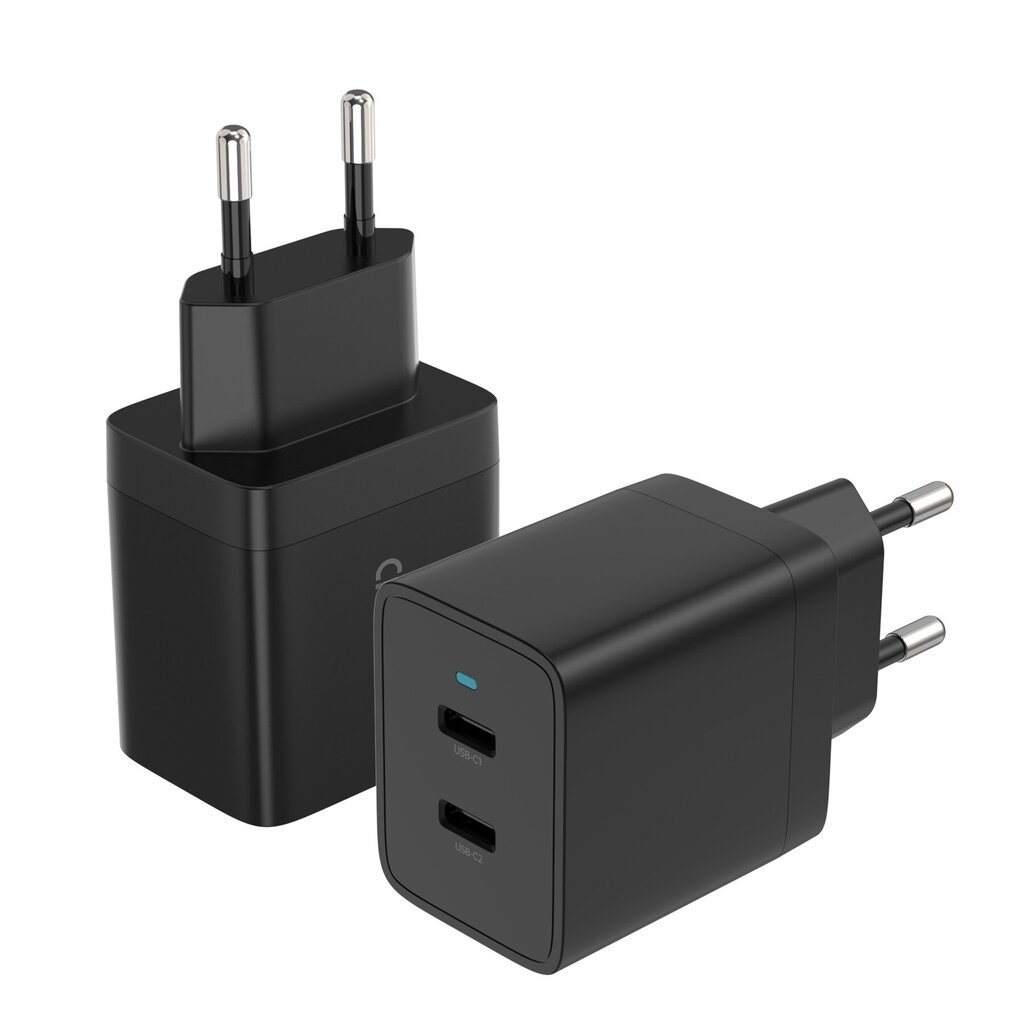 Laadija Choetech Q5006 2xUSB-C PD40W, must цена и информация | Mobiiltelefonide laadijad | kaup24.ee