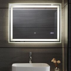 Vannitoa peegel, LED, digikell, puutetundlik 80x60cm hind ja info | Vannitoa peeglid | kaup24.ee