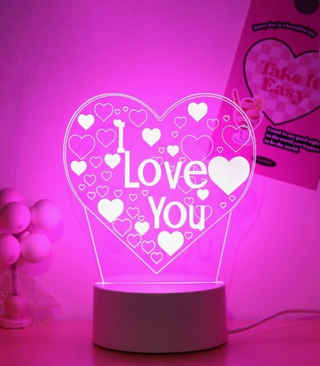 3D LED-öölamp I Love You цена и информация | Lastetoa valgustid | kaup24.ee