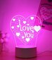 3D LED-öölamp I Love You цена и информация | Lastetoa valgustid | kaup24.ee