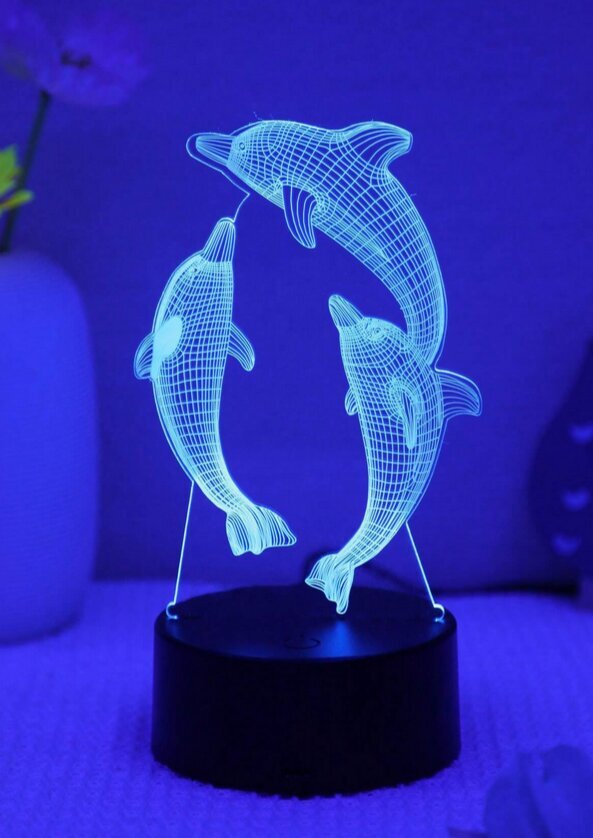 3D LED-öölamp Dolphin цена и информация | Lastetoa valgustid | kaup24.ee