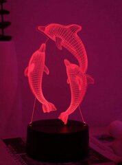 3D LED-öölamp Dolphin цена и информация | Детские светильники | kaup24.ee