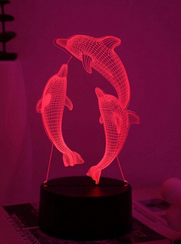 3D LED-öölamp Dolphin цена и информация | Lastetoa valgustid | kaup24.ee