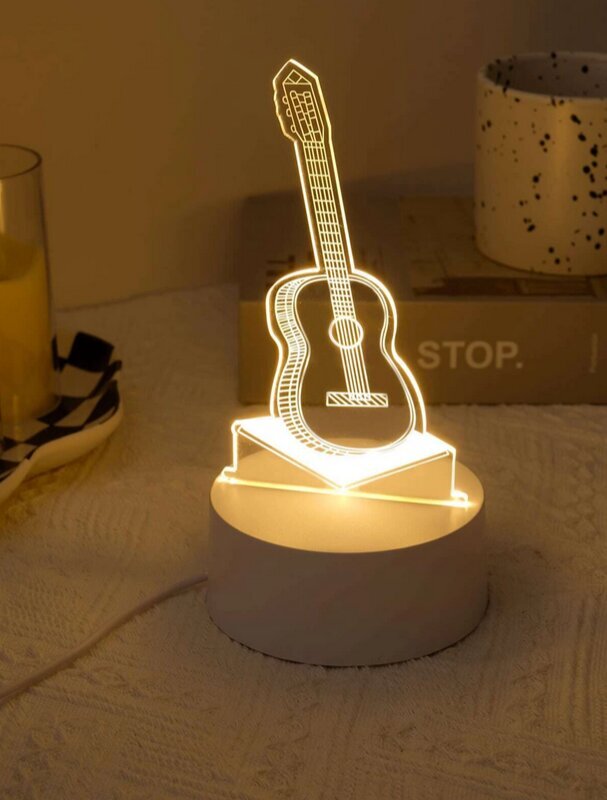 3D LED-öölamp Kitarr hind ja info | Lastetoa valgustid | kaup24.ee