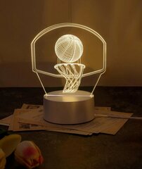 3D LED-öölamp Korvpalli kuju цена и информация | Детские светильники | kaup24.ee