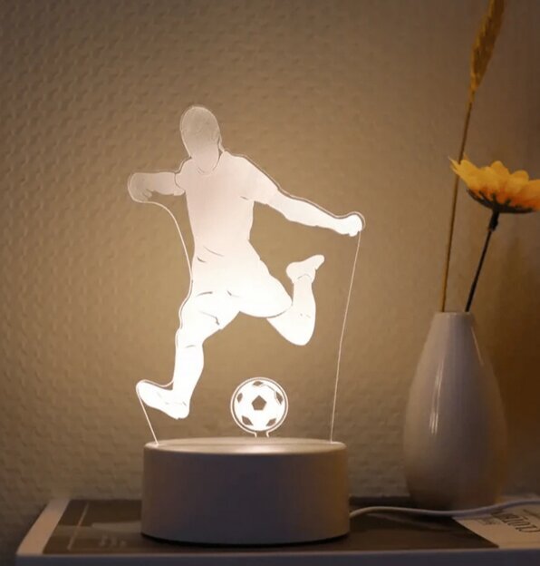 3D LED-öölamp jalgpalluri kuju hind ja info | Lastetoa valgustid | kaup24.ee