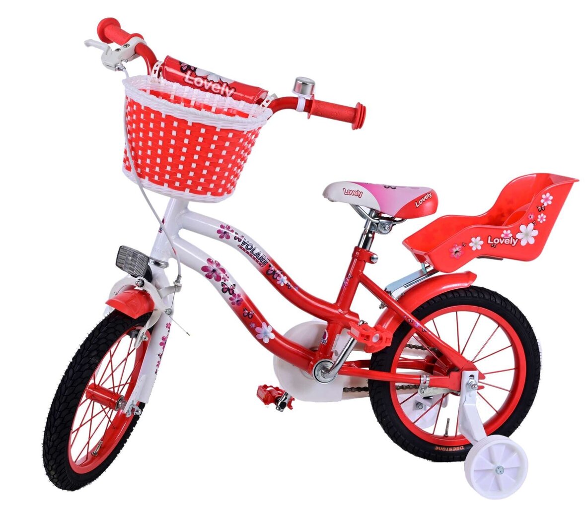 Laste jalgratas 14" Volare Lovely, punane/valge hind ja info | Jalgrattad | kaup24.ee
