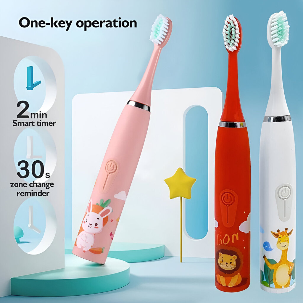 LIVMAN ALYS-01 ultrahelilaine elektriline hambahari lastele koos 2 lisaharjapeaga цена и информация | Elektrilised hambaharjad | kaup24.ee