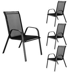 Садовый стул Springos GF0071 73 X 55.5 X 93 см, чёрный цена и информация | Садовые стулья, кресла, пуфы | kaup24.ee