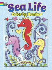Sea Life Color by Number hind ja info | Väikelaste raamatud | kaup24.ee