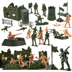 Sõjaväe kujukeste komplekt, 114 tk hind ja info | Poiste mänguasjad | kaup24.ee