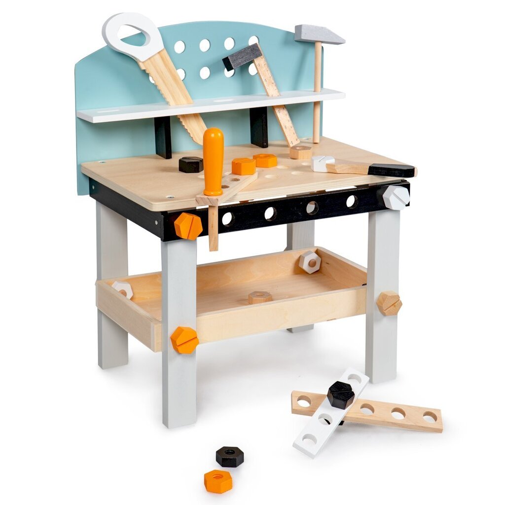 Puidust töötuba tööriistadega Ecotoys 32 tk цена и информация | Poiste mänguasjad | kaup24.ee