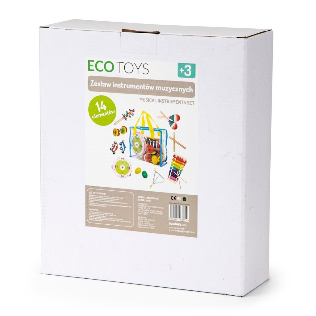 Muusikariistade komplekt kotiga Ecotoys, 14 tk hind ja info | Arendavad mänguasjad | kaup24.ee