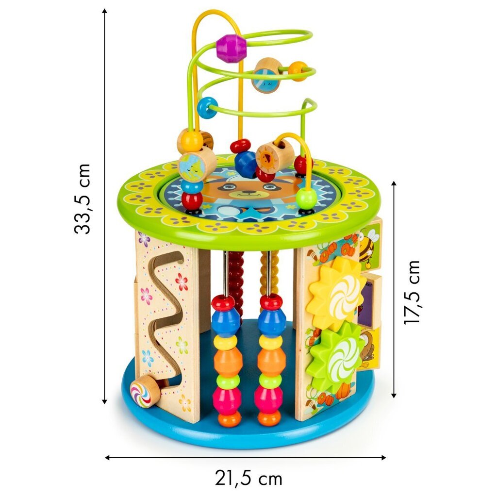 Õpetlik puidust kuubik mängudega Ecotoys цена и информация | Arendavad mänguasjad | kaup24.ee