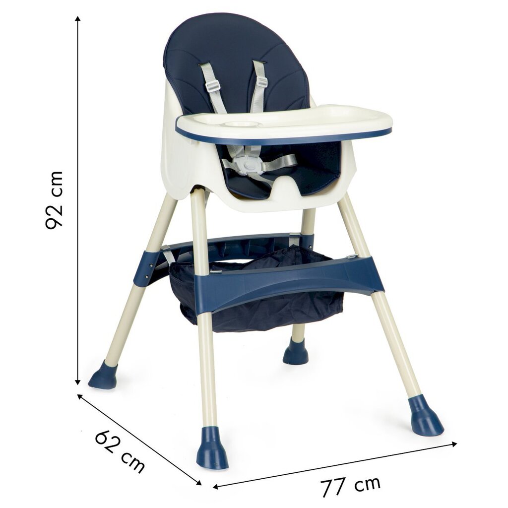 Söötmistool, 2in1, 5-punkti rakmed, sinine hind ja info | Laste söögitoolid | kaup24.ee