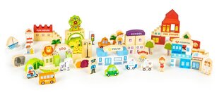 Puitklotsid Ecotoys City and Zoo, 120 tk hind ja info | Klotsid ja konstruktorid | kaup24.ee