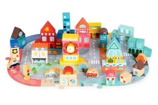 Puitklotsid Ecotoys City, 88 tk hind ja info | Klotsid ja konstruktorid | kaup24.ee