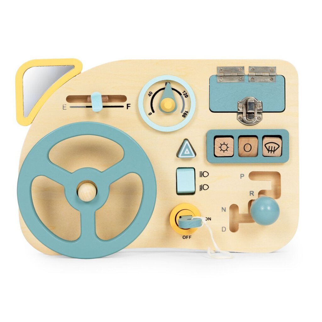 Puidust õppetahvel lastele auto rool Ecotoys hind ja info | Arendavad mänguasjad | kaup24.ee