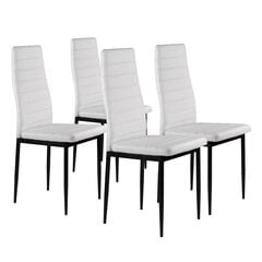 Мягкие стулья для столовой, 4 шт., белые цена и информация | Стулья для кухни и столовой | kaup24.ee