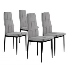 Обеденные стулья, 4 штуки, серые цена и информация | Стулья для кухни и столовой | kaup24.ee