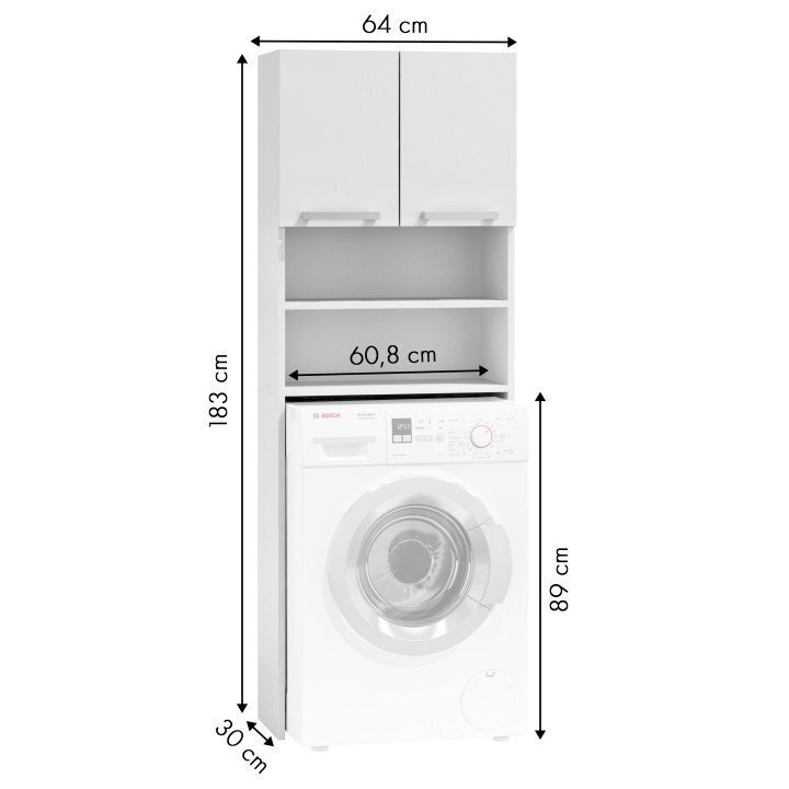 Vannitoa kapp pesumasina kohal ModenHome, 183 cm hind ja info | Vannitoakapid | kaup24.ee