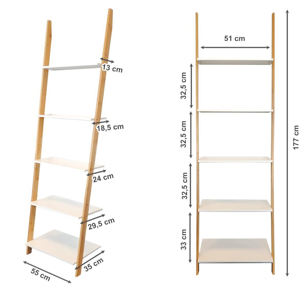 Moodne redelriiul ModenHome, 177 cm hind ja info | Riiulid | kaup24.ee
