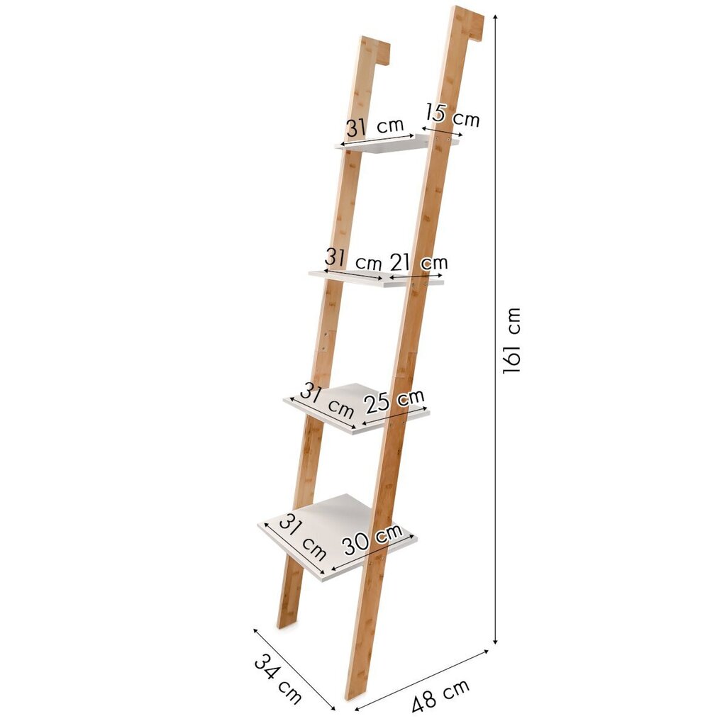 Moodne redelriiul ModenHome, 161 cm цена и информация | Riiulid | kaup24.ee