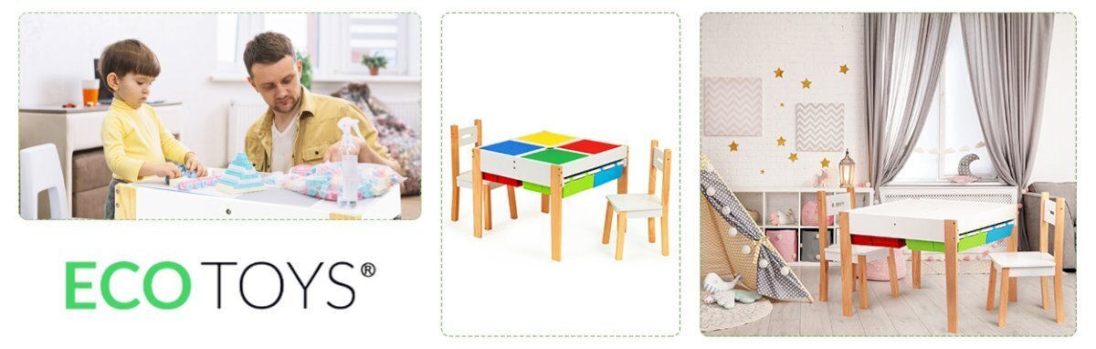 Laste puitmööbel, värviline цена и информация | Laste lauad ja toolid | kaup24.ee