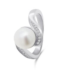 Brilio Silver Очаровательное серебряное кольцо с настоящей жемчужиной RI061W цена и информация | Кольцо | kaup24.ee