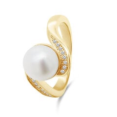 Brilio Silver Очаровательное позолоченное кольцо с настоящим жемчугом RI061Y цена и информация | Кольцо | kaup24.ee
