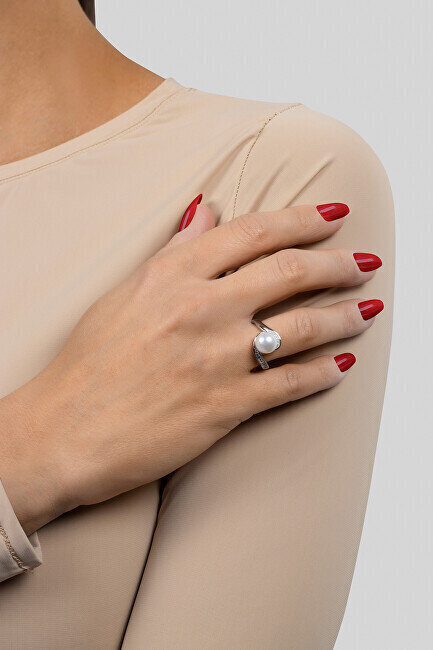 Brilio Silver pronkssõrmus ehtsa pärliga RI061R hind ja info | Sõrmused | kaup24.ee