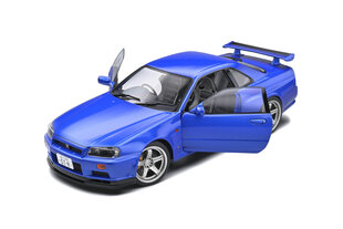 Mudelauto. 1:18 Nissan skyline (R34) GT-R, sinine 1999 hind ja info | Mudelautode kollektsioneerimine | kaup24.ee
