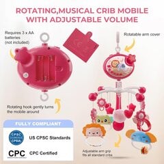 Многофункциональная музыкальная каруселька для детской кроватки с пультом цена и информация | Игрушки для малышей | kaup24.ee