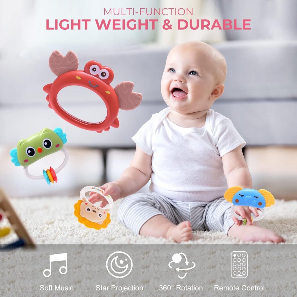 Multifunktsionaalne muusikakarussell puldiga beebivoodile hind ja info | Imikute mänguasjad | kaup24.ee