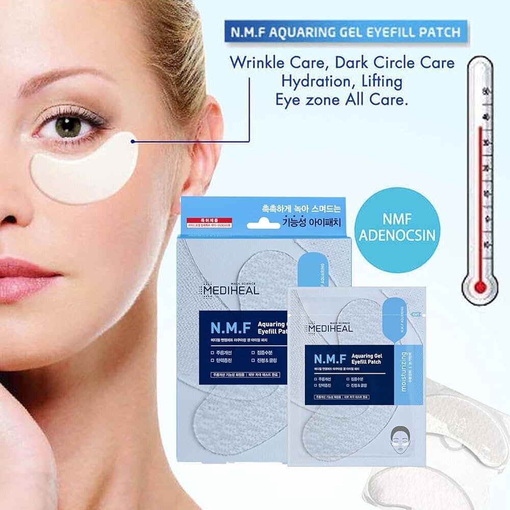 Niisutavad silmapadjad keramiididega Mediheal N.M.F Aquaring Gel Eyefill Patch, 5 tk цена и информация | Näomaskid, silmamaskid | kaup24.ee