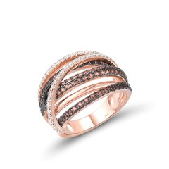 Hõbedaga kullatud sõrmus tsirkoonide ja spinellidega 0013003600490 hind ja info | Sõrmused | kaup24.ee