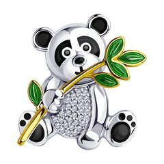 Hõbedast pross tsirkoonidega "Panda" 0012920000467 hind ja info | Prossid | kaup24.ee