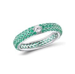 Серебряное кольцо с цирконами 0013002200225 цена и информация | Кольцо | kaup24.ee