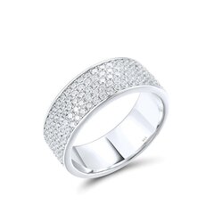 Hõbesõrmus tsirkoonidega 0013009800527 hind ja info | Sõrmused | kaup24.ee