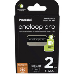 Laetavad patareid Panasonic Eneloop PRO HR03/AAA 930mAh, 2 tk цена и информация | Батарейки | kaup24.ee