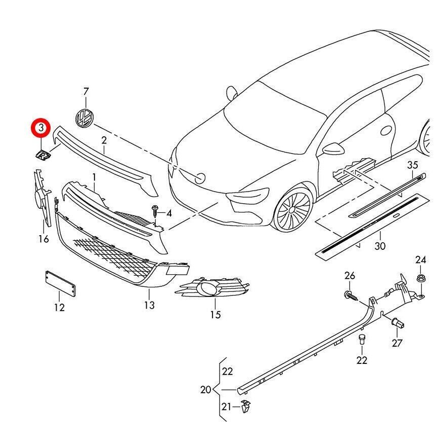 Esivõrele külgmine embleem VW Scirocco 137 2008 - 2017 R Line 1K8853679BFXC цена и информация | Lisaseadmed | kaup24.ee