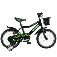 Детский велосипед GoKidy 16 Versus (VER.1602) черный/зеленый цена и информация | Велосипеды | kaup24.ee