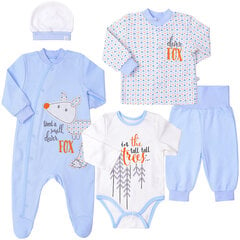 Подарочный комплект из 5 предметов для мальчика, голубой цена и информация | Комплекты одежды для новорожденных | kaup24.ee