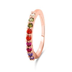 Brilio Silver Korralik pronkssõrmus värviliste tsirkoonidega RI063R hind ja info | Sõrmused | kaup24.ee