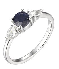 Brilio Silver hõbesõrmus safiiriga Precious Stone SR09031B hind ja info | Sõrmused | kaup24.ee