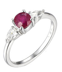 Brilio Silver Ослепительное серебряное кольцо с рубином Драгоценный камень SR09031C цена и информация | Кольцо | kaup24.ee