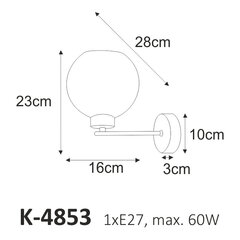 Seinalamp V-4853 цена и информация | Настенные светильники | kaup24.ee