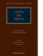 Lewin on Trusts 1st Supplement 20th edition hind ja info | Majandusalased raamatud | kaup24.ee